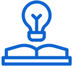 book with lightbulb on top icon
